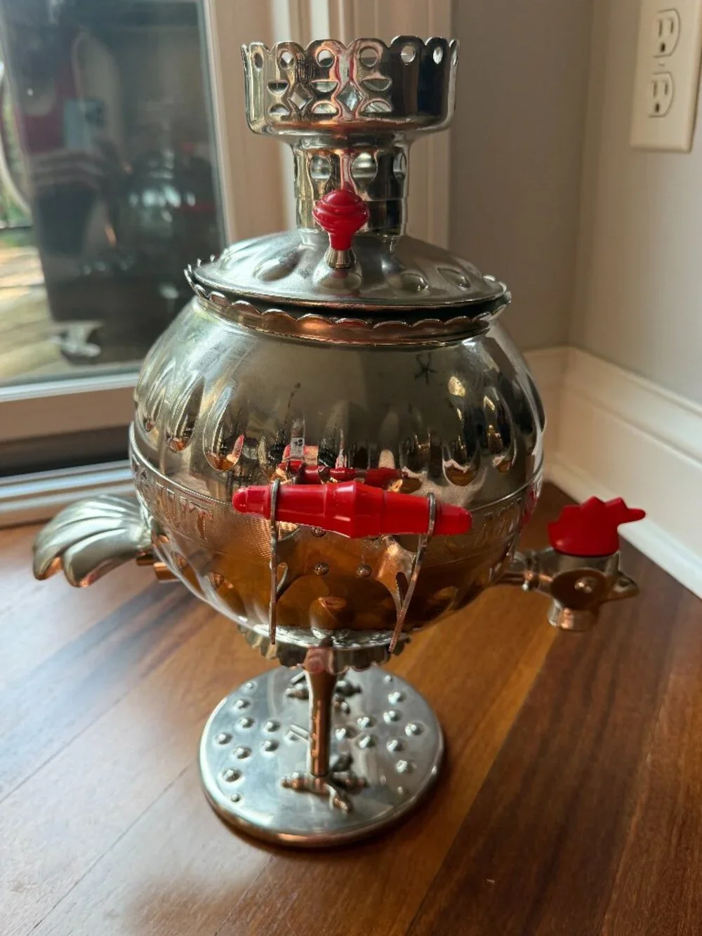 Vintage Soviet Russian Era Electric Chicken Rooster Samovar Tea Server